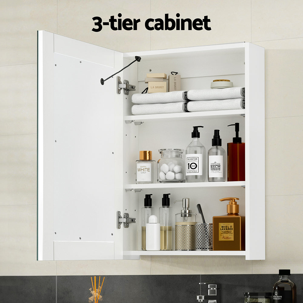 Cefito LED Bathroom Mirror Cabinet 50x72cm White