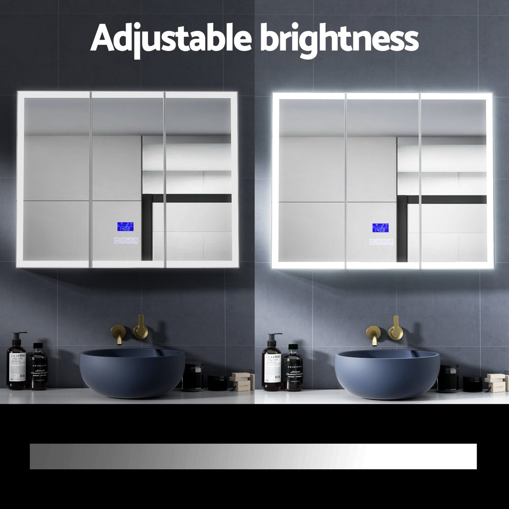 Cefito 90cm LED Mirror Cabinet Bluetooth Anti-Fog White