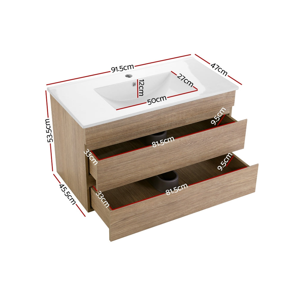 Cefito 915mm Vanity Unit Oak Basin