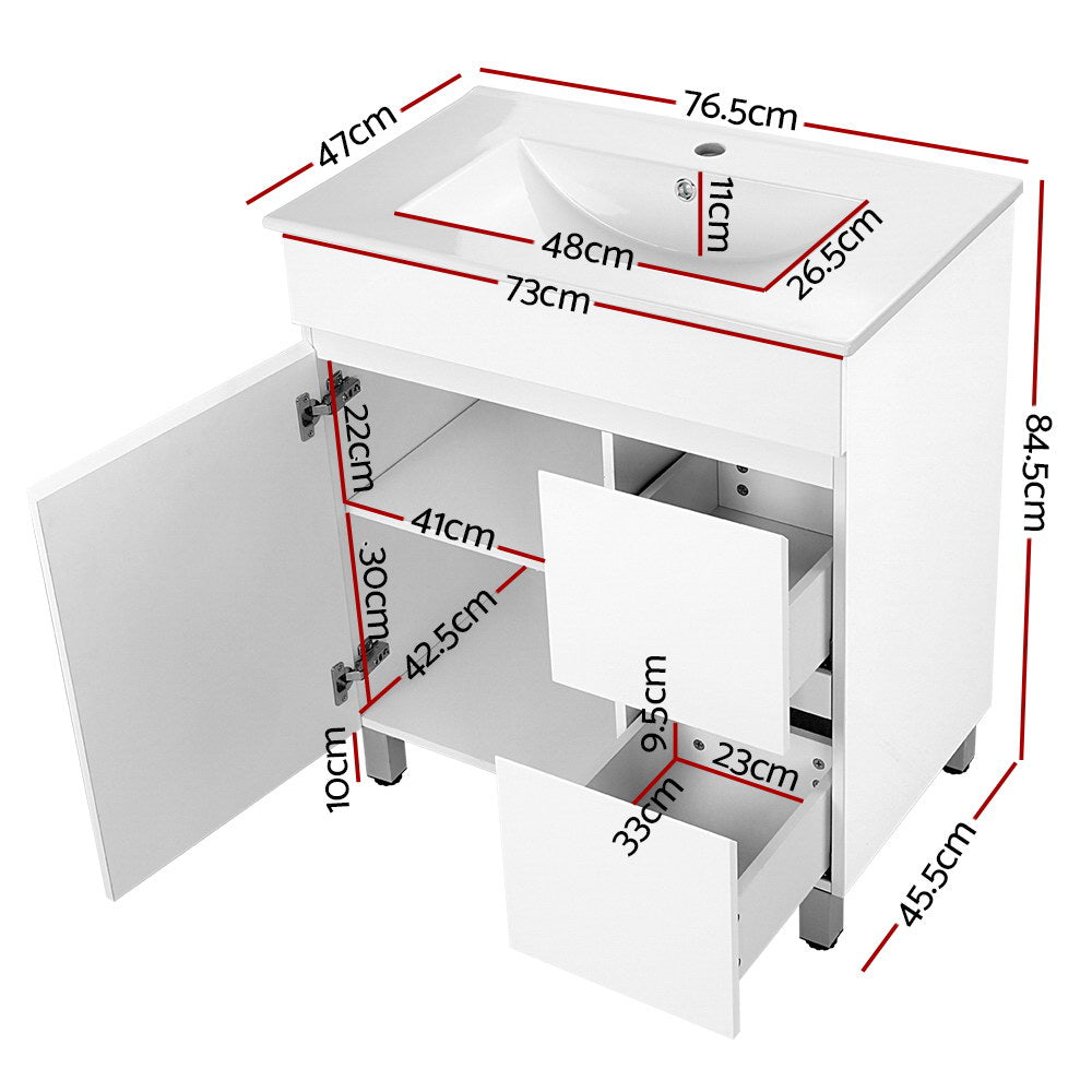 Cefito 765mm Freestanding Bathroom Vanity Unit High-Gloss Basin Cabinet