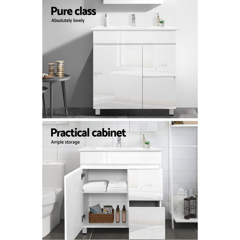 Cefito 765mm Freestanding Bathroom Vanity Unit High-Gloss Basin Cabinet