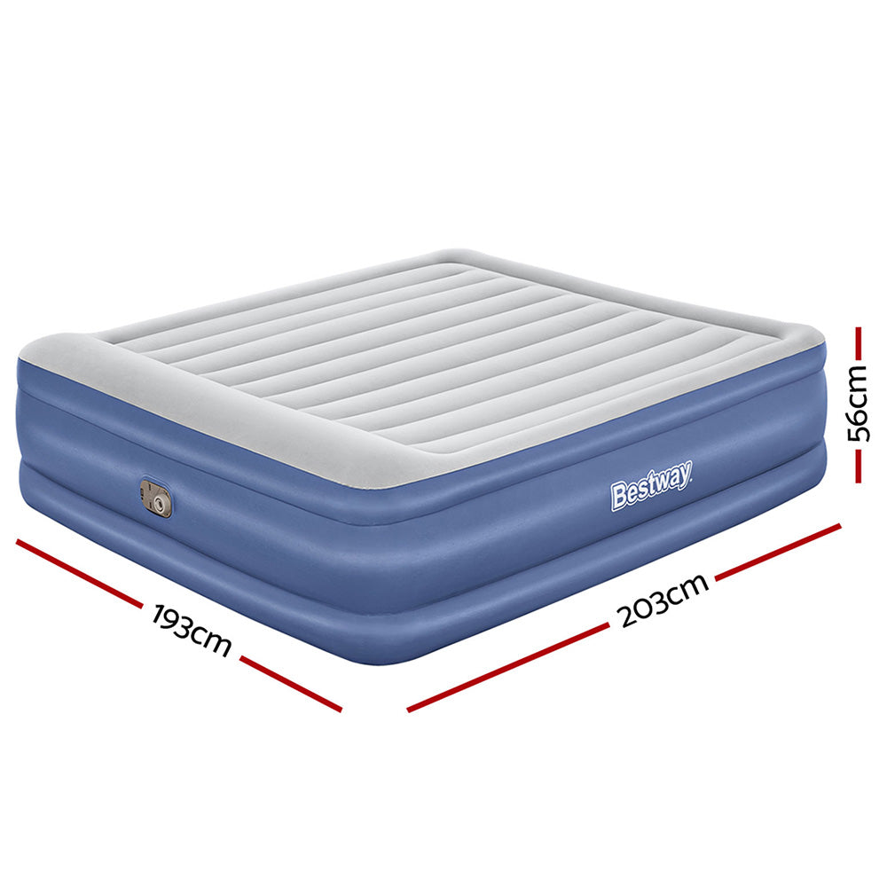Comfort Quest King Air Mattress Inflatable Bed 56cm Blue