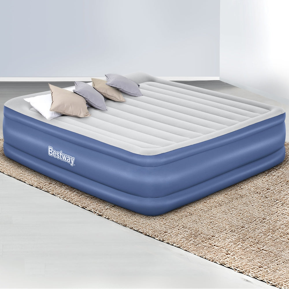 Comfort Quest King Air Mattress Inflatable Bed 56cm Blue