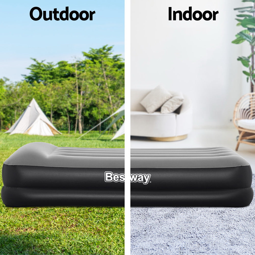 Comfort Quest Single Air Mattress 46cm Inflatable Bed Black