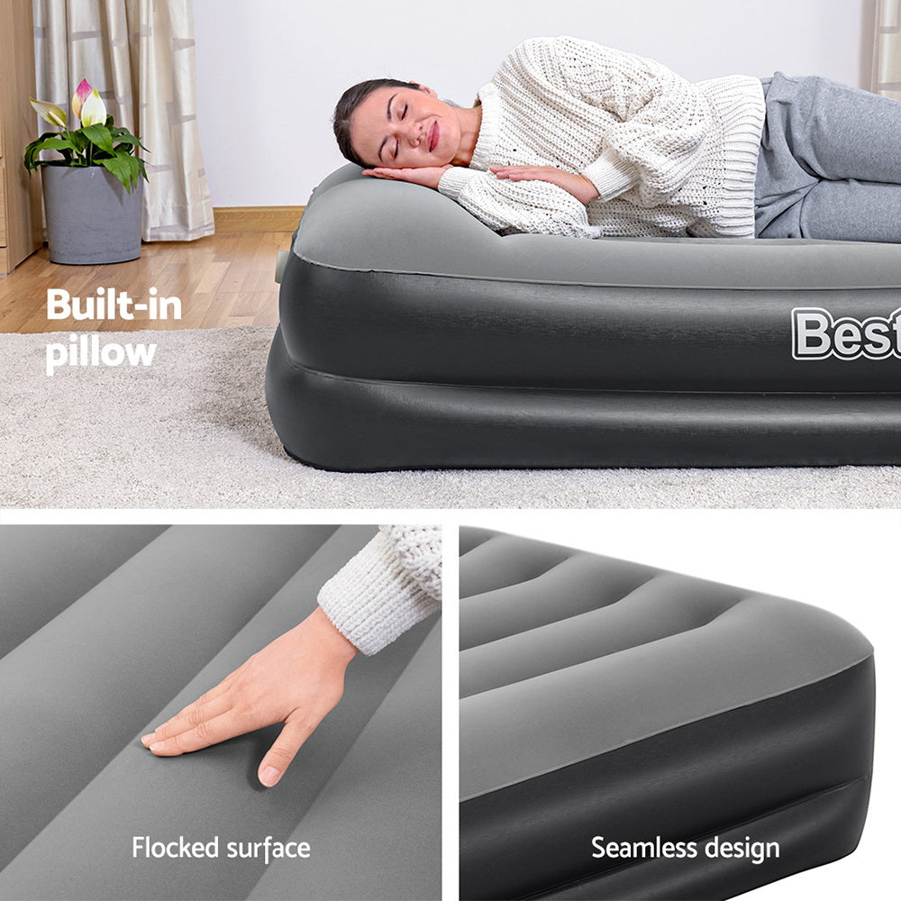 Comfort Quest Single Air Mattress 46cm Inflatable Bed Black