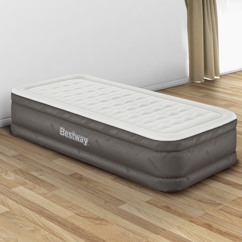 Comfort Quest Single Air Mattress Inflatable Bed 46cm Grey