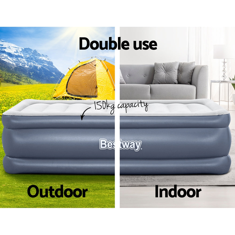 Bestway Single Air Mattress 51CM Inflatable Camping Bed Grey