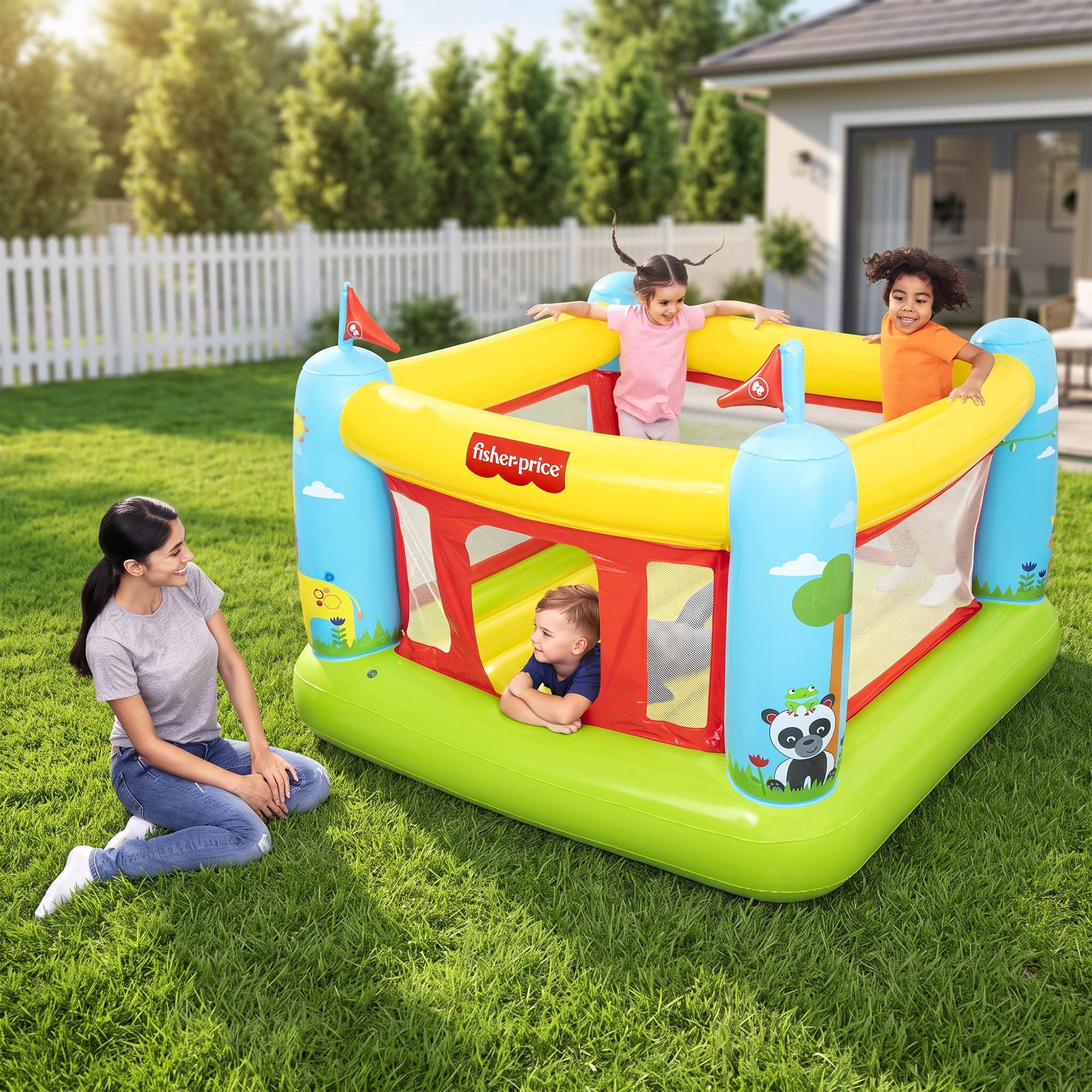 Bestway Kids Inflatable Jumping Castle Trampoline House 173cmx175cmx135cm