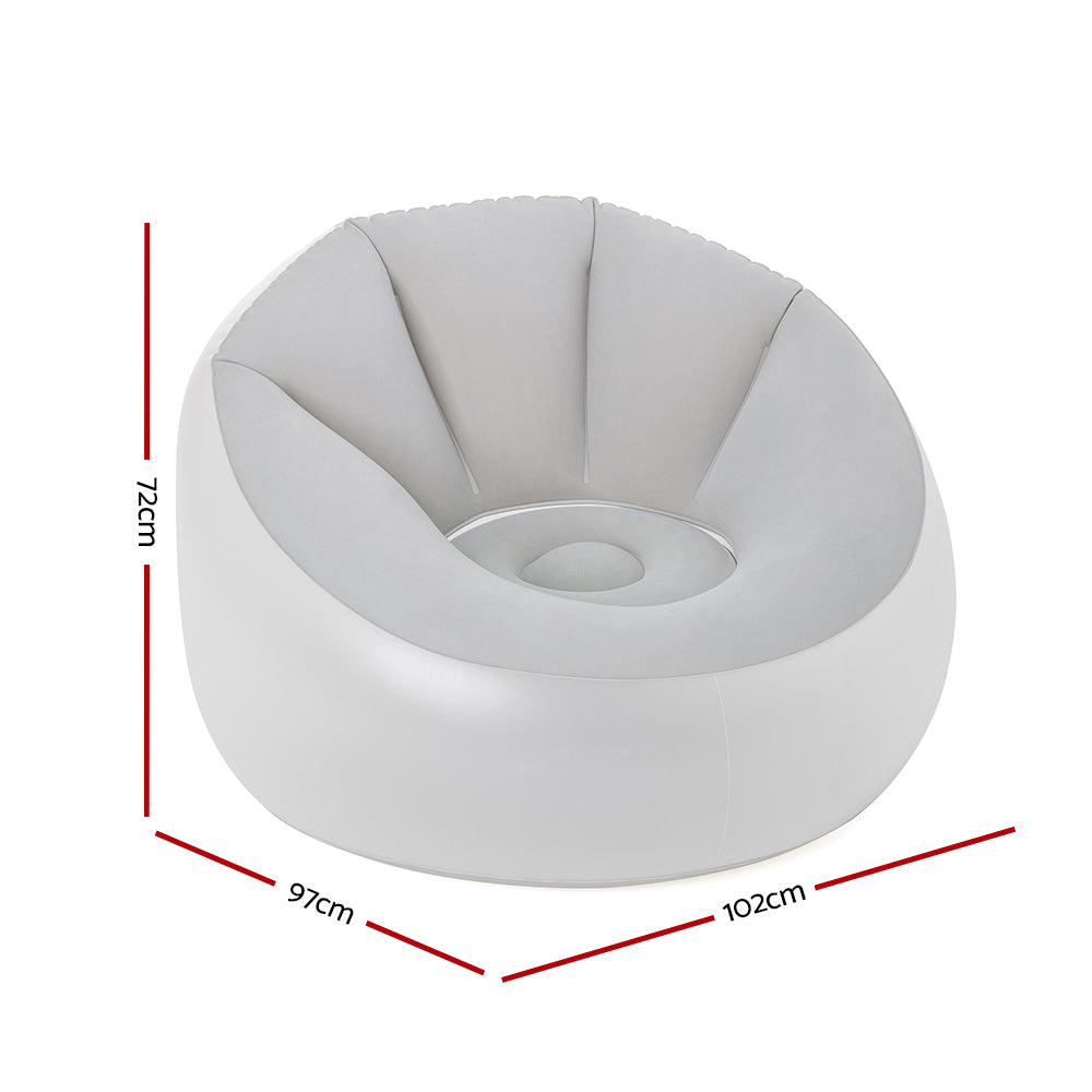 Bestway Inflatable LED Air Chair Sofa Grey