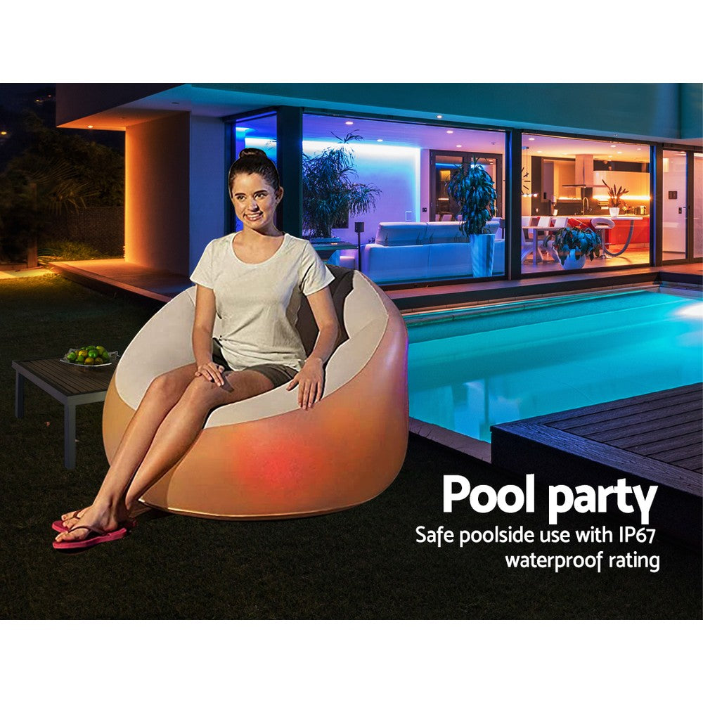 Bestway Inflatable LED Air Chair Sofa Grey