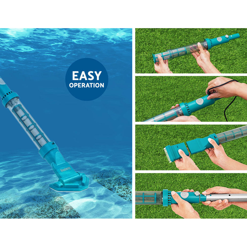 AquaSurge Cordless Pool Vacuum Cleaner Rechargeable White Blue