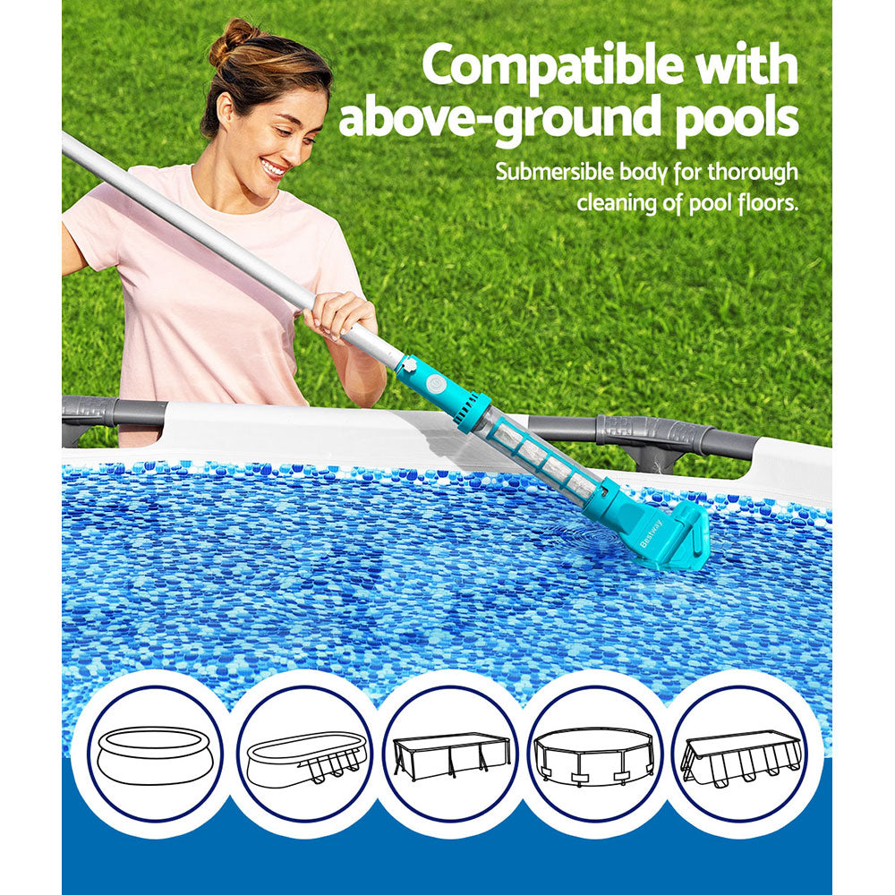 AquaSurge Cordless Pool Vacuum Cleaner Rechargeable White Blue