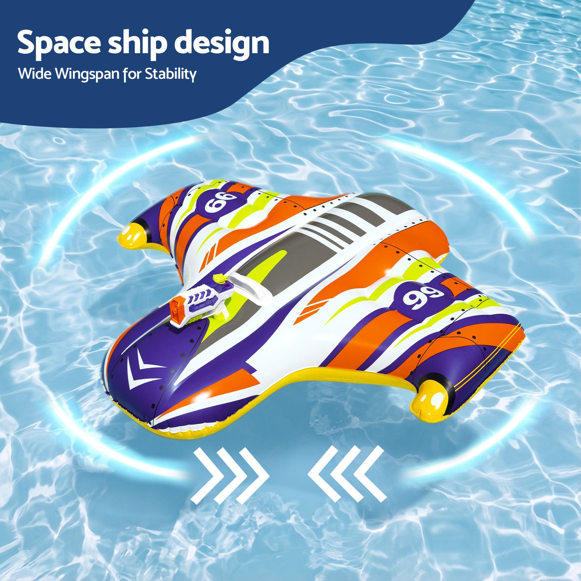 Bestway Spaceship Ride-On Pool Float Toy Floaties for Kids 45kg Capacity