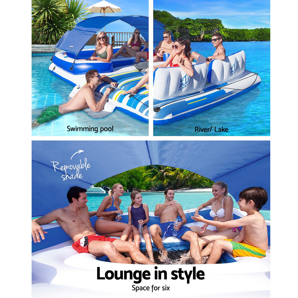 Bestway 6-Person Inflatable Pool Lounge Float Island with Canopy