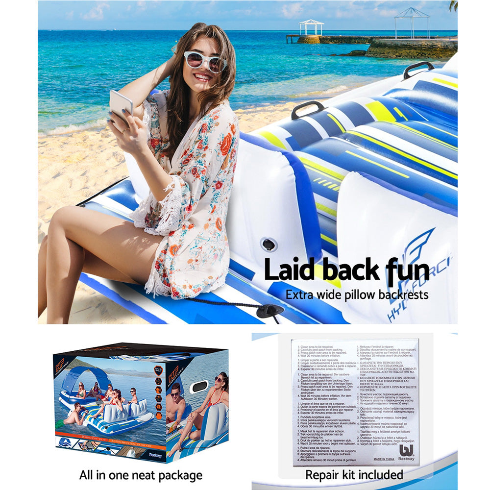 Bestway 6-Person Inflatable Pool Lounge Float Island with Canopy