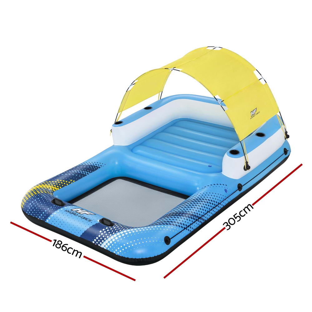 Sunny Lounge Inflatable Floating Island Lounger with Sunshade 3.05m x 1.86m