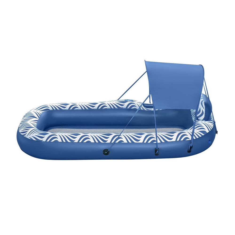 Sunny Lounge Inflatable Pool Float Lounger Sunshade Blue
