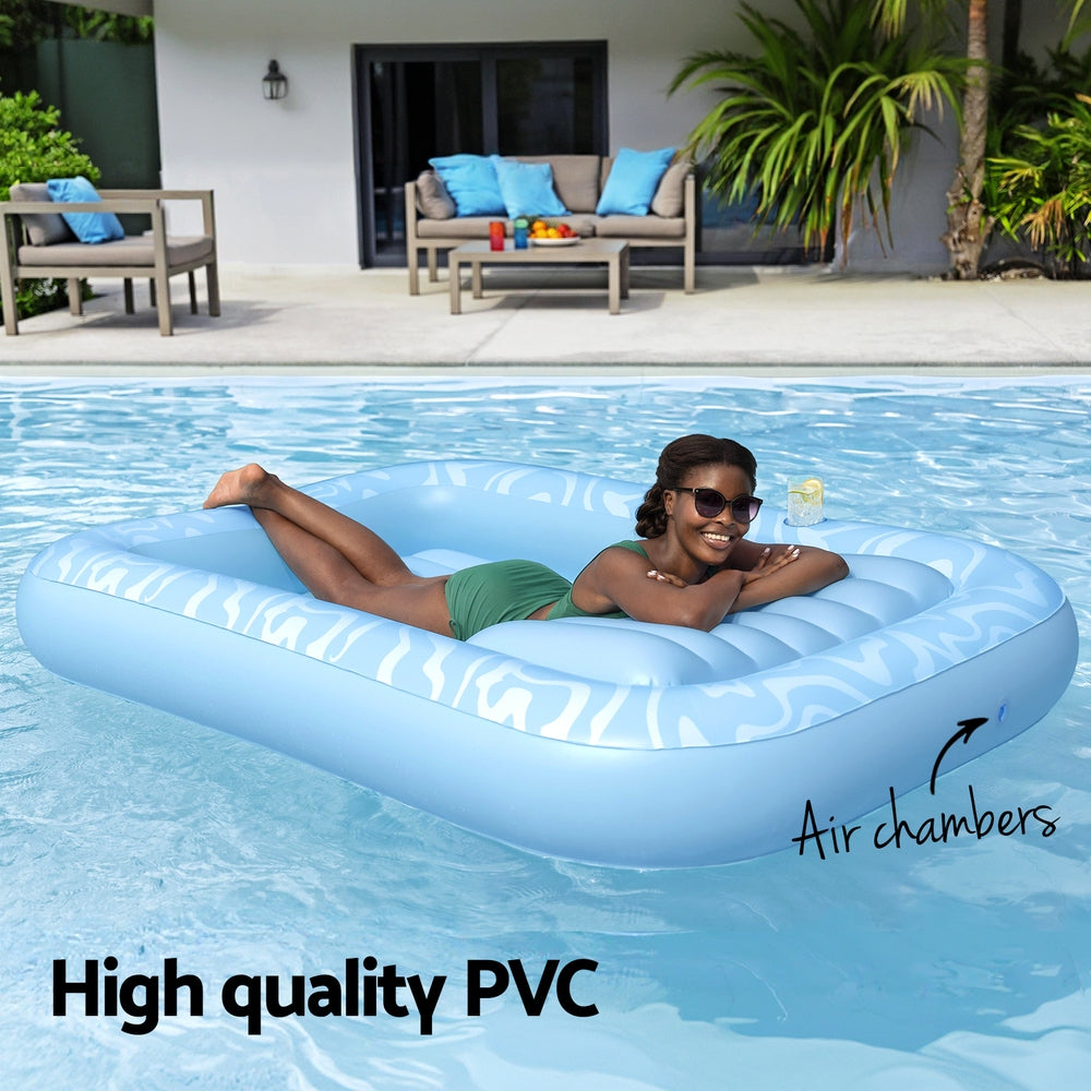 Bestway Inflatable Pool Lounger Chair Pillow Cup Holder 203x137cm