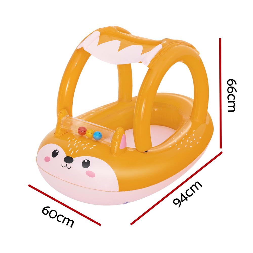 Bestway Kids Inflatable Fox Pool Float Seat Canopy 94x66cm