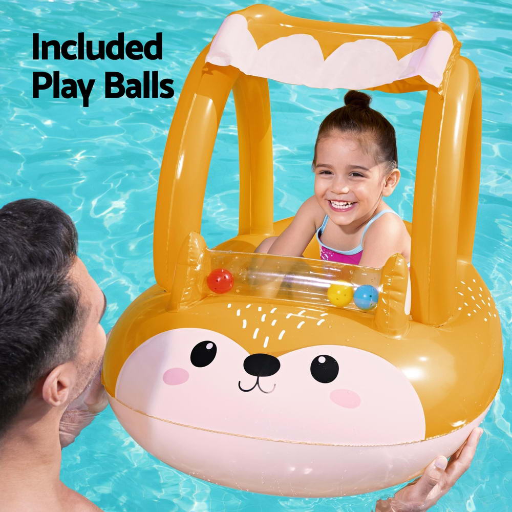 Bestway Kids Inflatable Fox Pool Float Seat Canopy 94x66cm