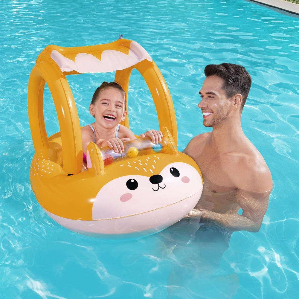 Bestway Kids Inflatable Fox Pool Float Seat Canopy 94x66cm
