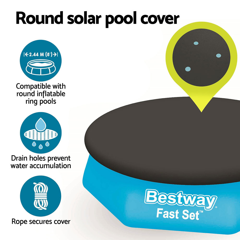 Bestway 2.44m Pool Cover PVC Blanket for Above-Ground Pools
