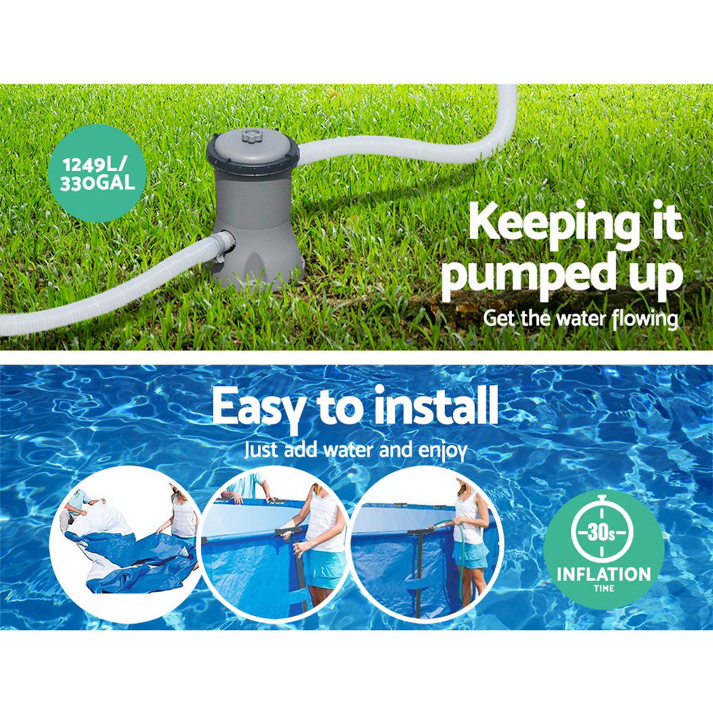Bestway 366x76cm Round Steel Frame Pool with Filter Pump Blue
