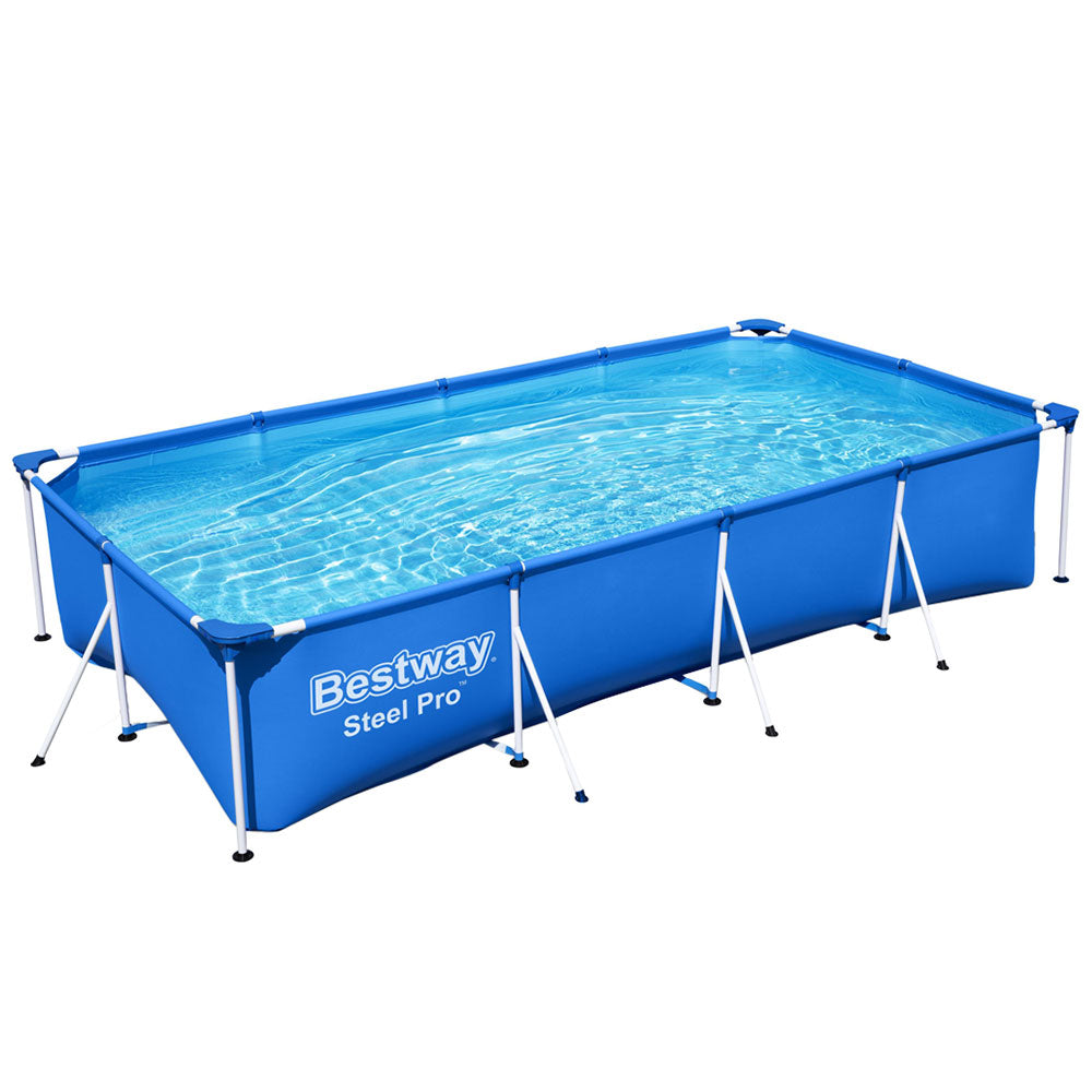 Bestway 400x211x81cm Steel Frame Above-Ground Pool 5700L Blue