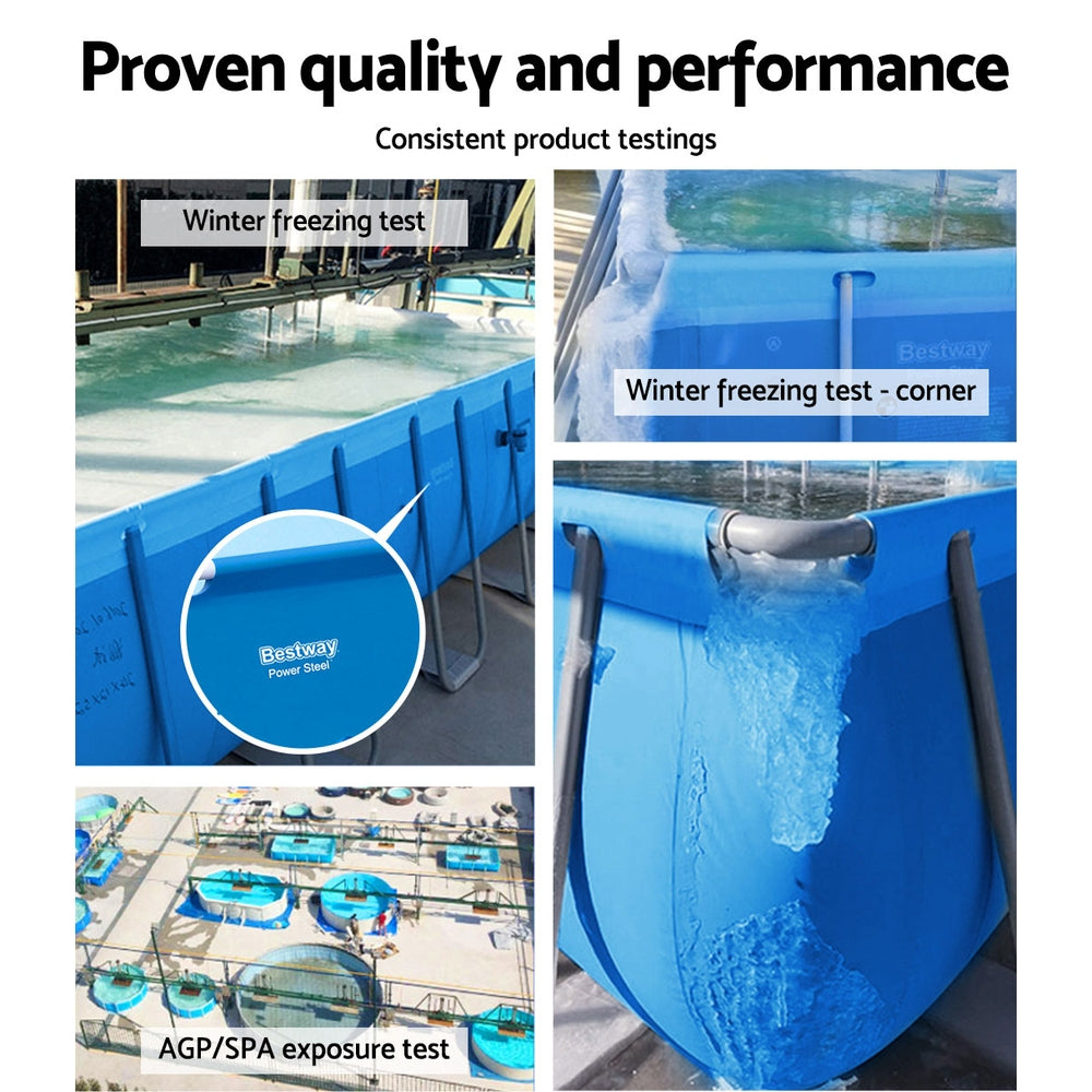 Bestway 400x211x81cm Steel Frame Above-Ground Pool 5700L Blue