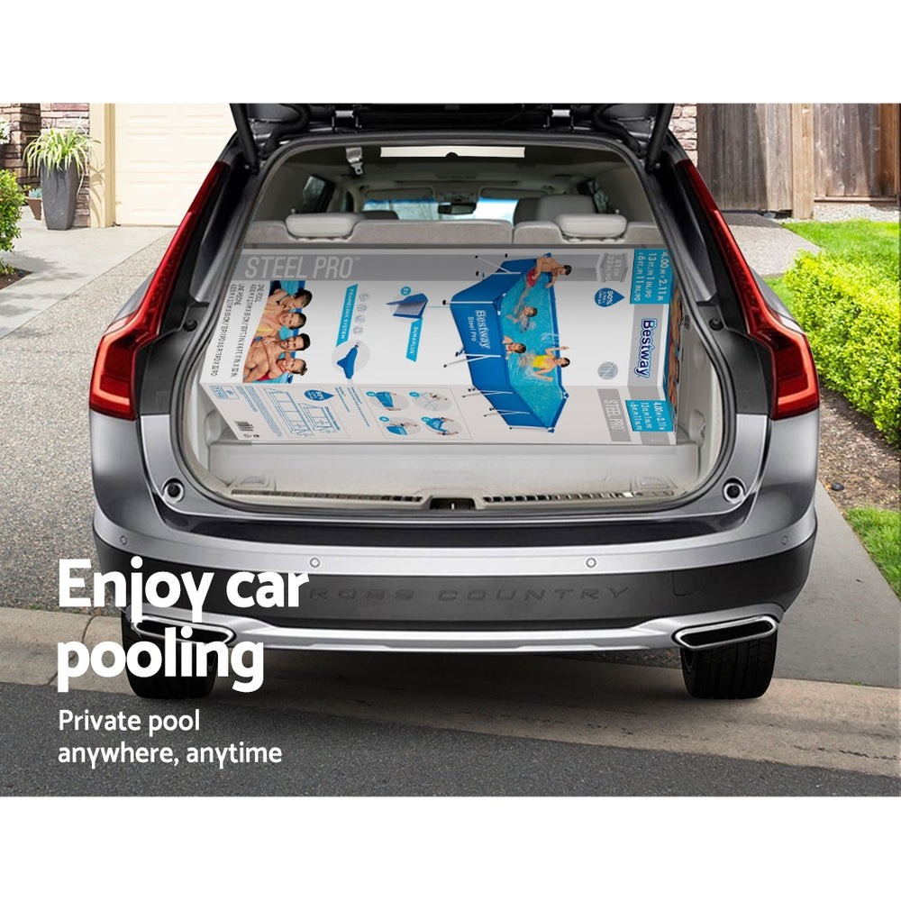 Bestway 400x211x81cm Steel Frame Above-Ground Pool 5700L Blue