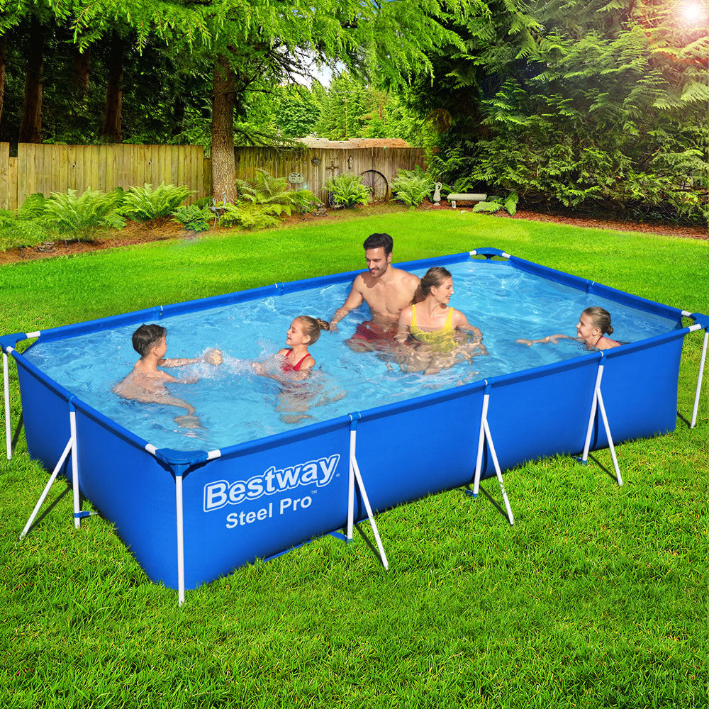 Bestway 400x211x81cm Steel Frame Above-Ground Pool 5700L Blue