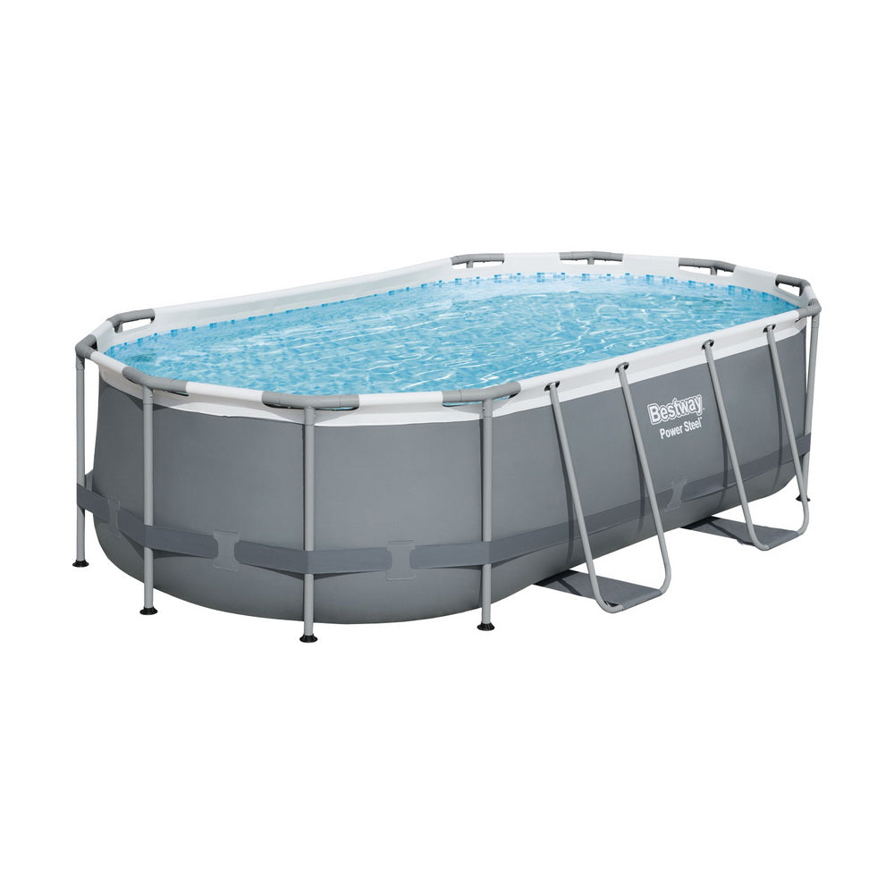 Power Steel 427x250x100cm Steel Frame Above Ground Pool Grey