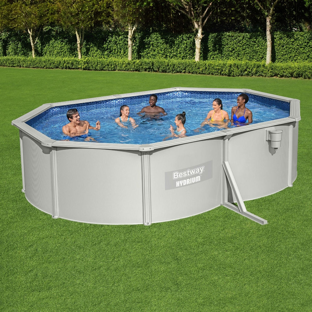 Hydrium 500x366x122cm Steel Frame Above Ground Pool Grey