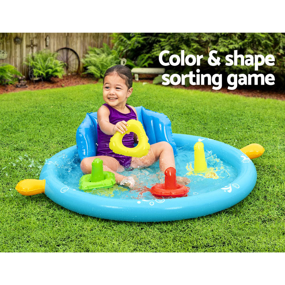 Bestway Kids Inflatable Pool 115x89x76cm Play Swimming Pool with Canopy