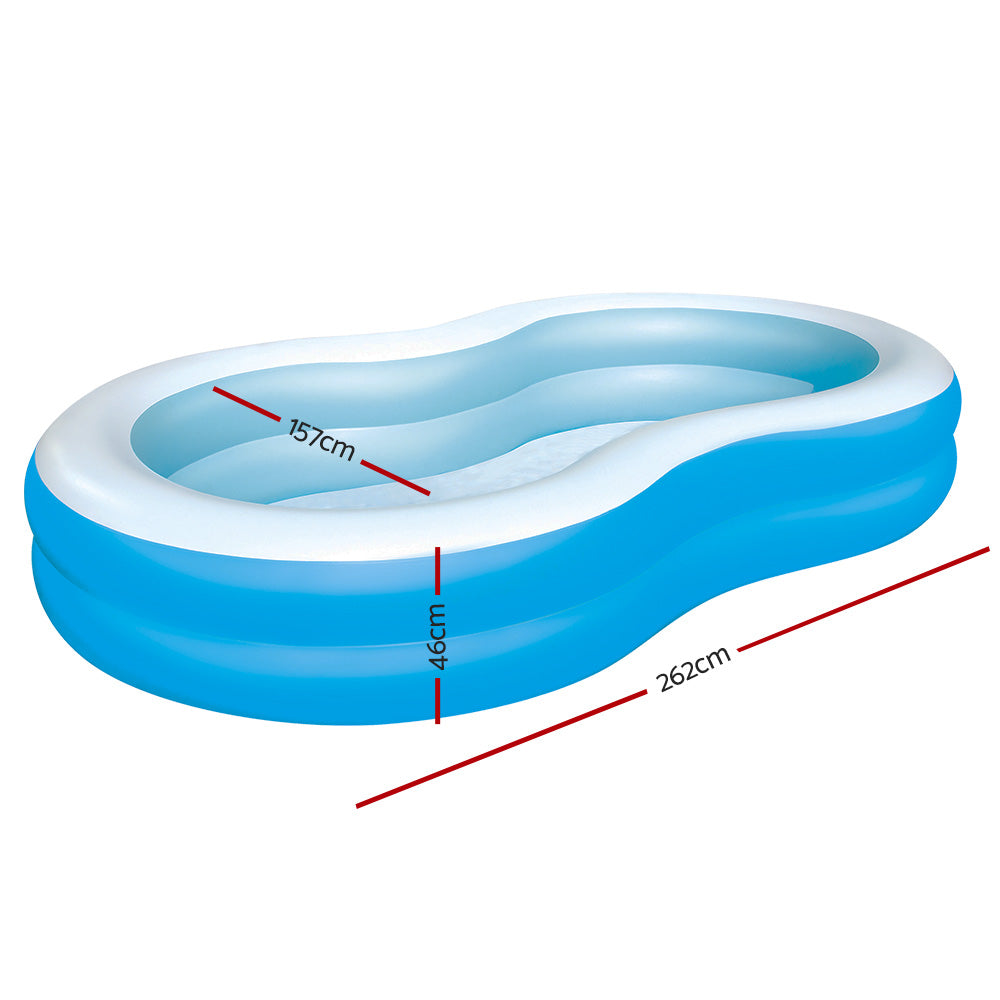 Bestway Kids Inflatable Pool 262x157x46cm Above-Ground 544L