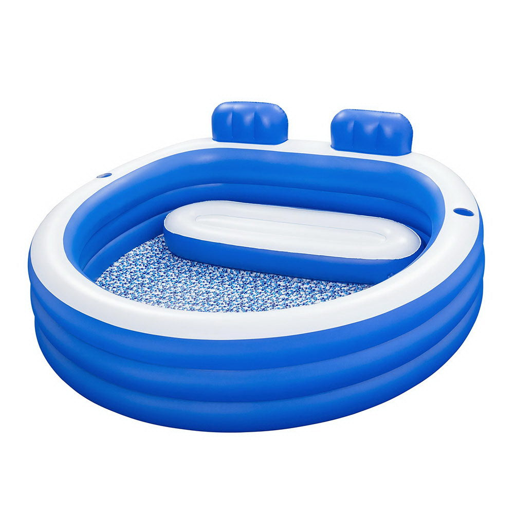 Bestway Kids Inflatable Pool Above-Ground 231x219cm Bench Seat Cup Holders