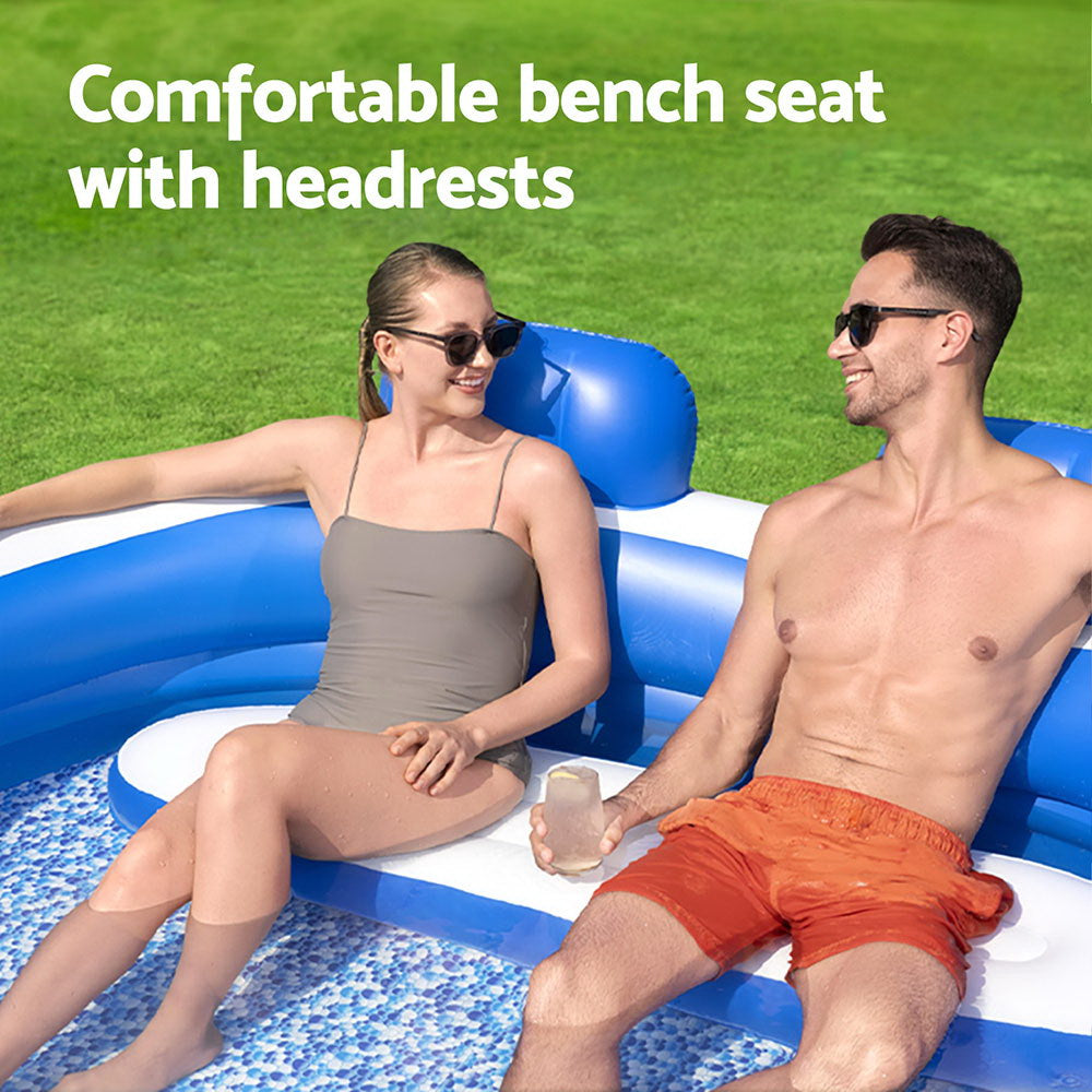 Bestway Kids Inflatable Pool Above-Ground 231x219cm Bench Seat Cup Holders