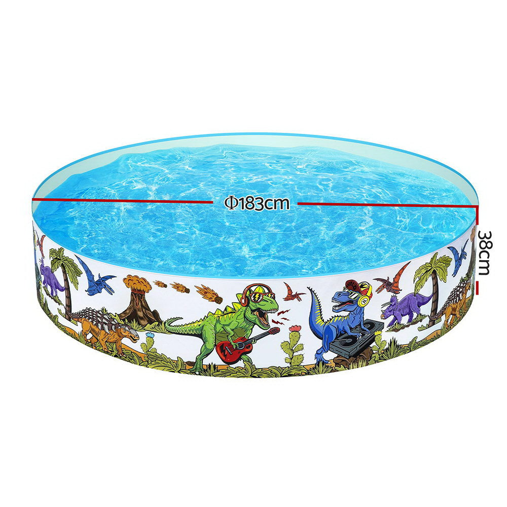 Dinosaurous Kids Pool 183x38cm Round Above Ground Rigid Swimming Pool 946L