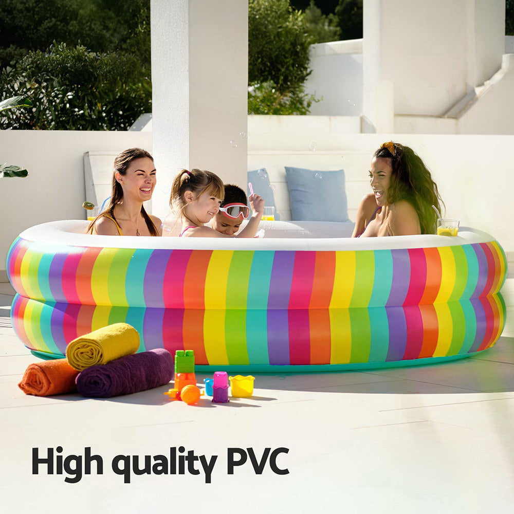 Bestway Kids Inflatable Pool Round Above-Ground Rainbow 206cm
