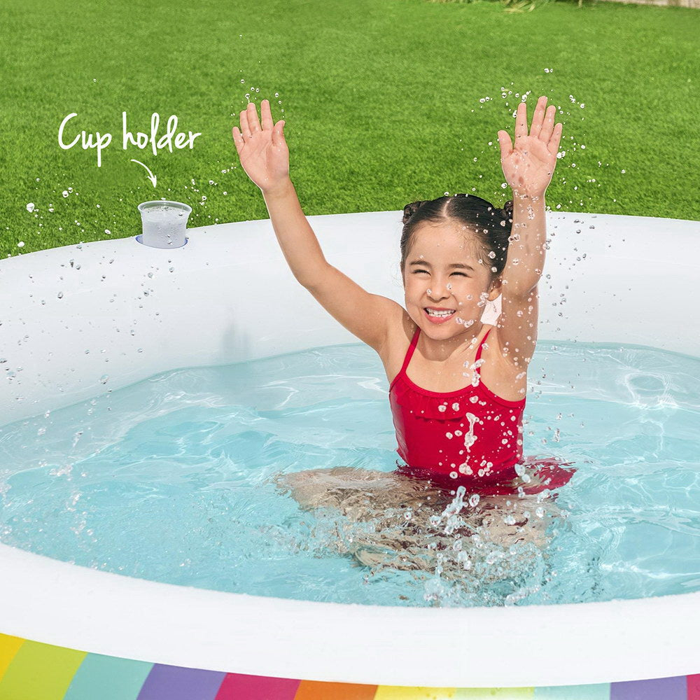 Bestway Kids Inflatable Pool Round Above-Ground Rainbow 206cm