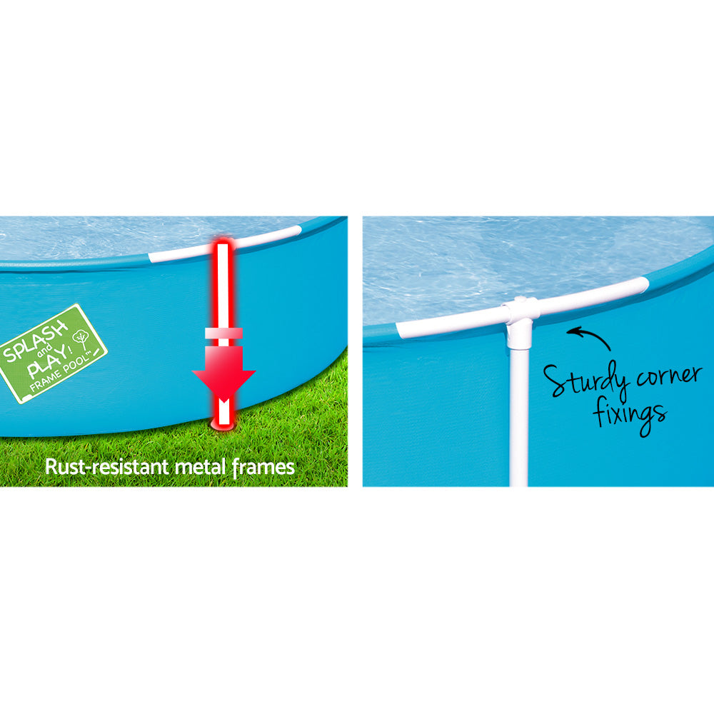 Bestway 152cm Round Kids Pool Steel Frame Above Ground 580L