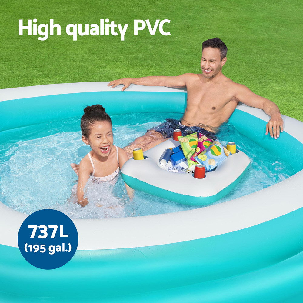 Bestway Kids Inflatable Pool 218cm Family Size with Cup Holders