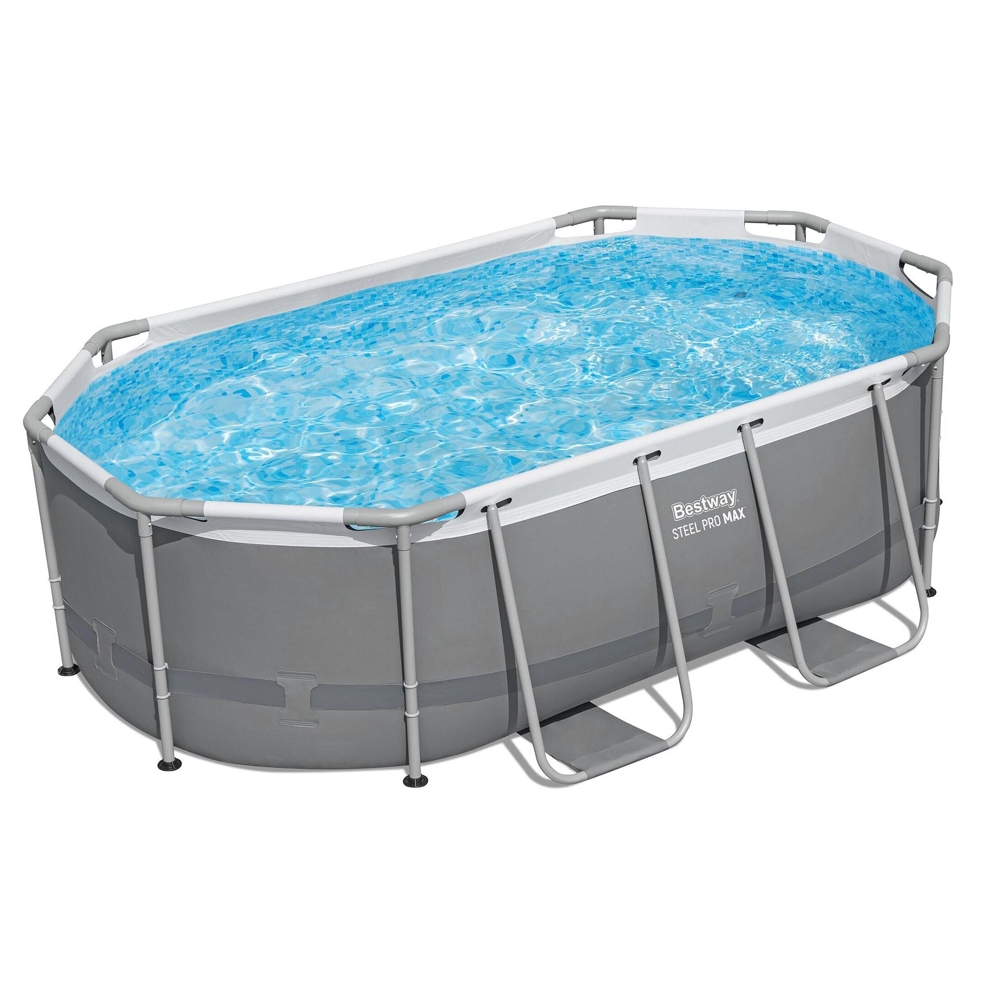 Bestway Swimming Pools 305cm x 200cm x 84cm Steel Above Ground Backyard Pool Set