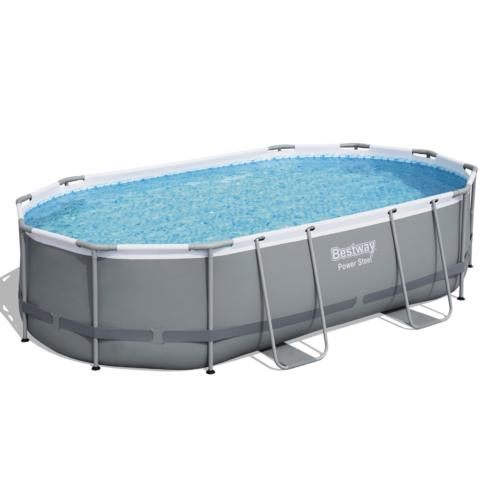 Bestway 488x305x107cm Steel Frame Swimming Pool Set Grey