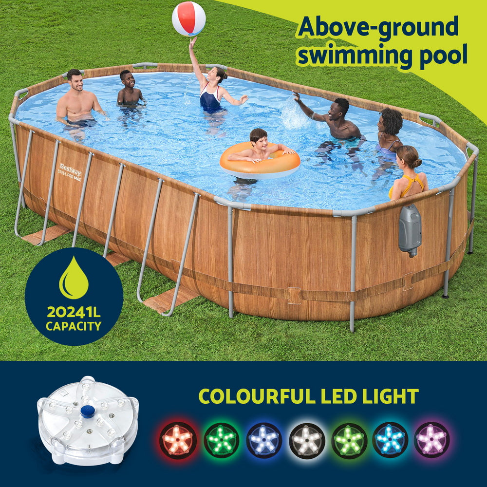 Steel Pro Max 6.1m Luxury Pool & Spa Massage Set Brown