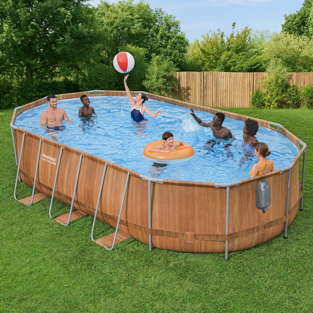 Steel Pro Max 6.1m Luxury Pool & Spa Massage Set Brown