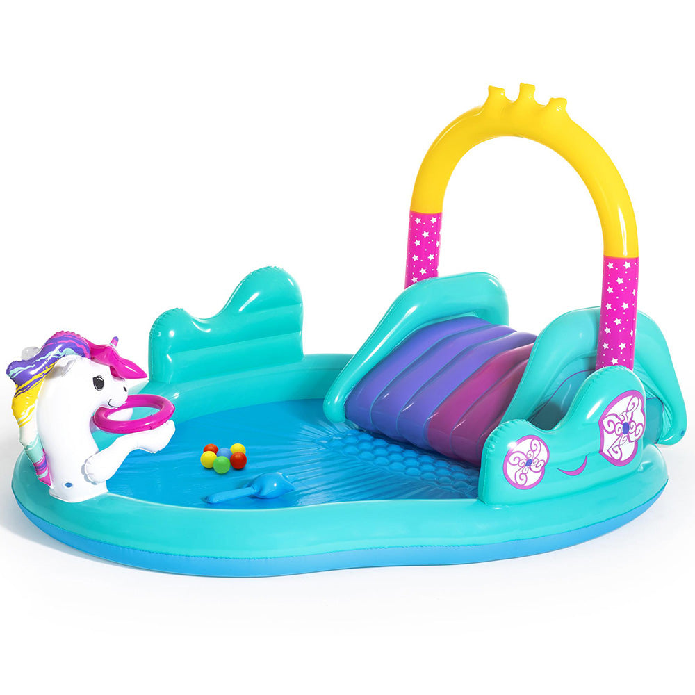 Unicorn Slide Inflatable Kids Pool 220L Water Play Set