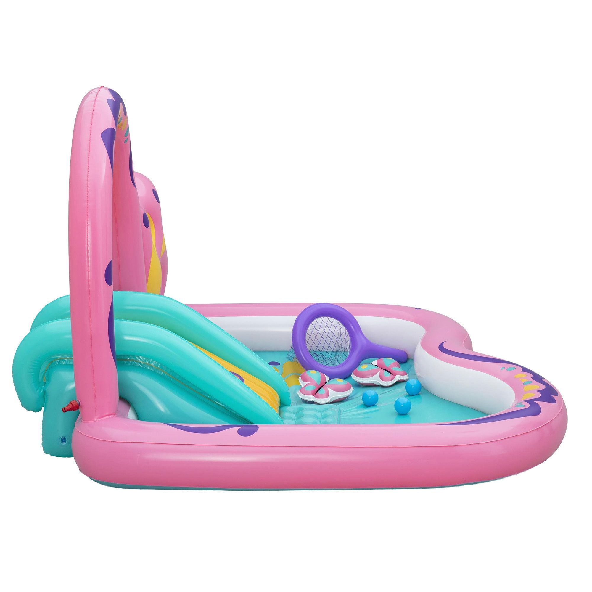 Bestway Inflatable Butterfly Kids Play Pool Park with Slide 180cm Pink