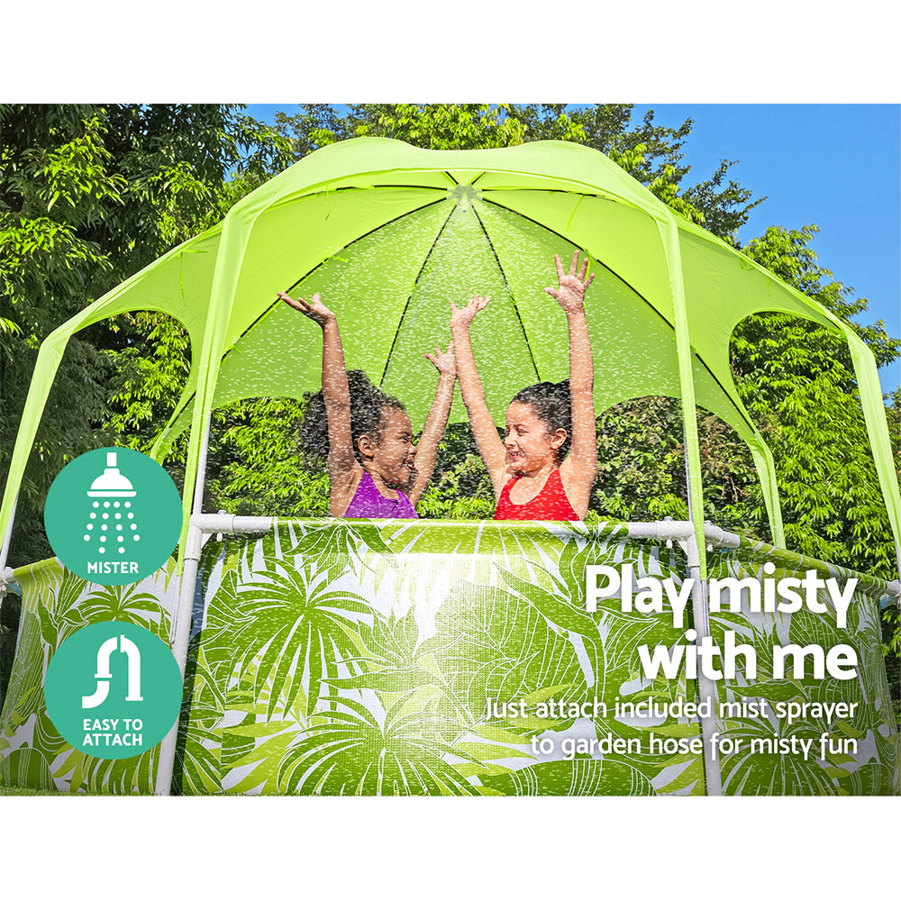 Bestway Kids Pool 2.44m Steel Frame Swimming Play Pool Canopy Yellow