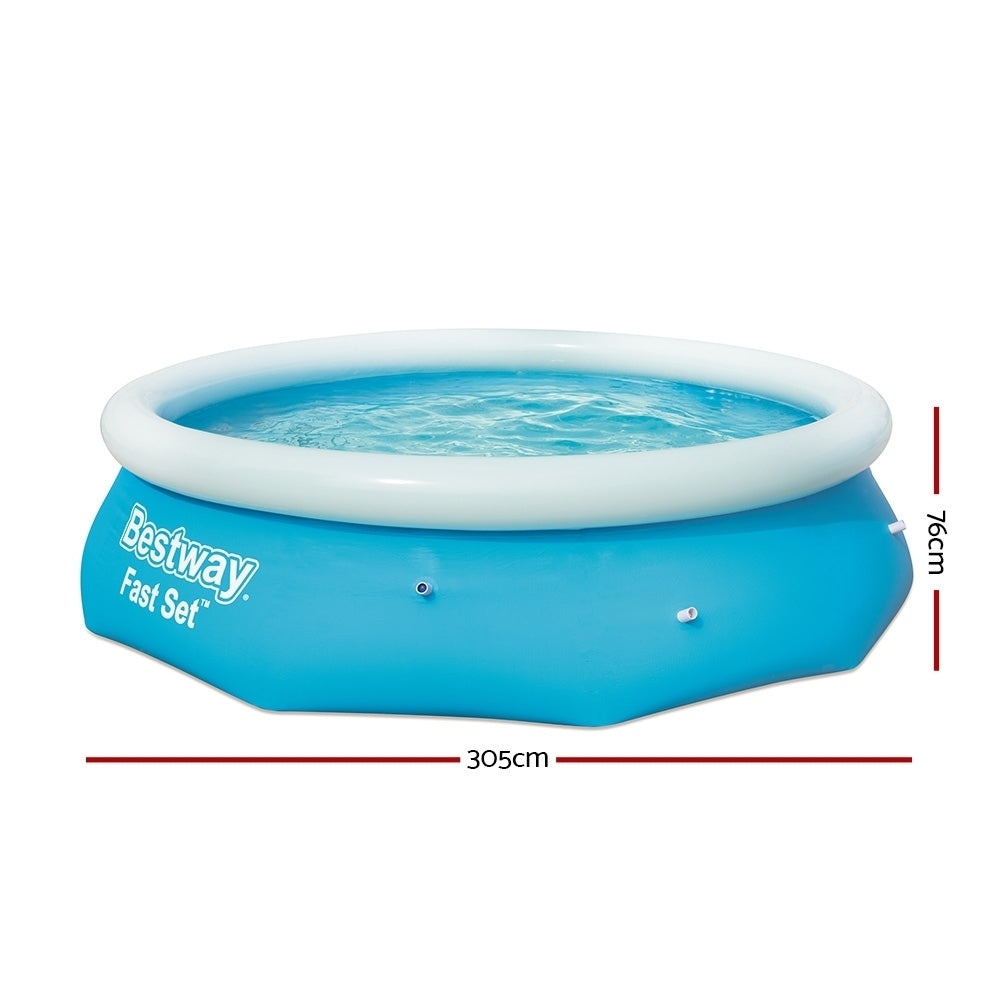 Bestway 305x76cm Round Inflatable Pool 3800L Blue